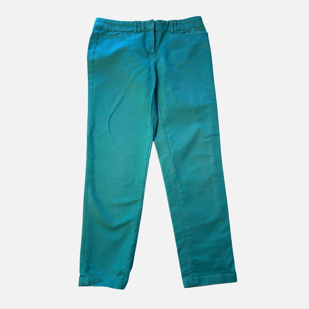 Tommy Hilfiger Green Stretch Cotton Chino Pants Slim Fit Size 4 Women